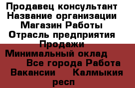 Продавец-консультант › Название организации ­ Магазин Работы › Отрасль предприятия ­ Продажи › Минимальный оклад ­ 27 000 - Все города Работа » Вакансии   . Калмыкия респ.